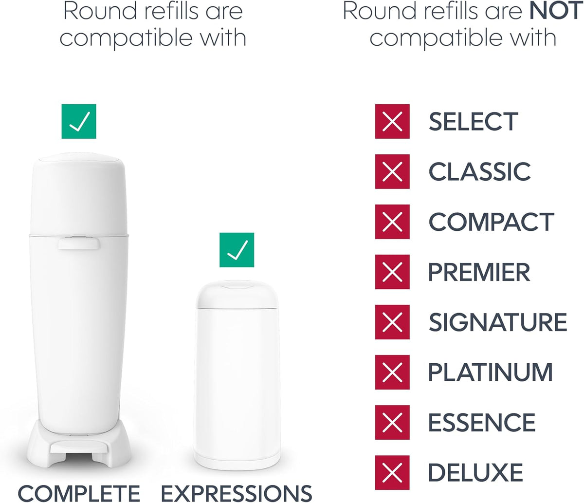 Essentials Round Refill 8-Pack, Unscented, Fits Complete Pails