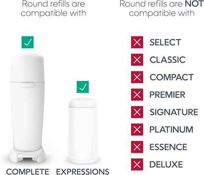 Essentials Round Refill 8-Pack, Unscented, Fits Complete Pails