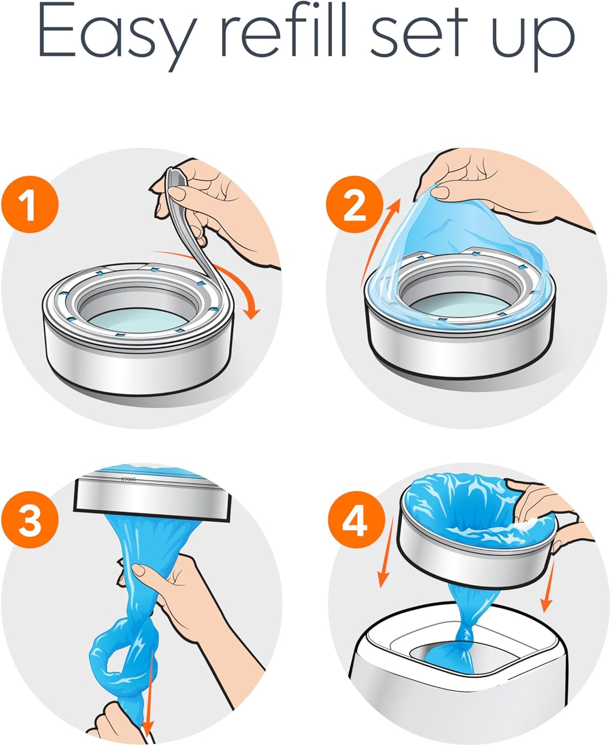 Essentials Round Refill 8-Pack, Unscented, Fits Complete Pails