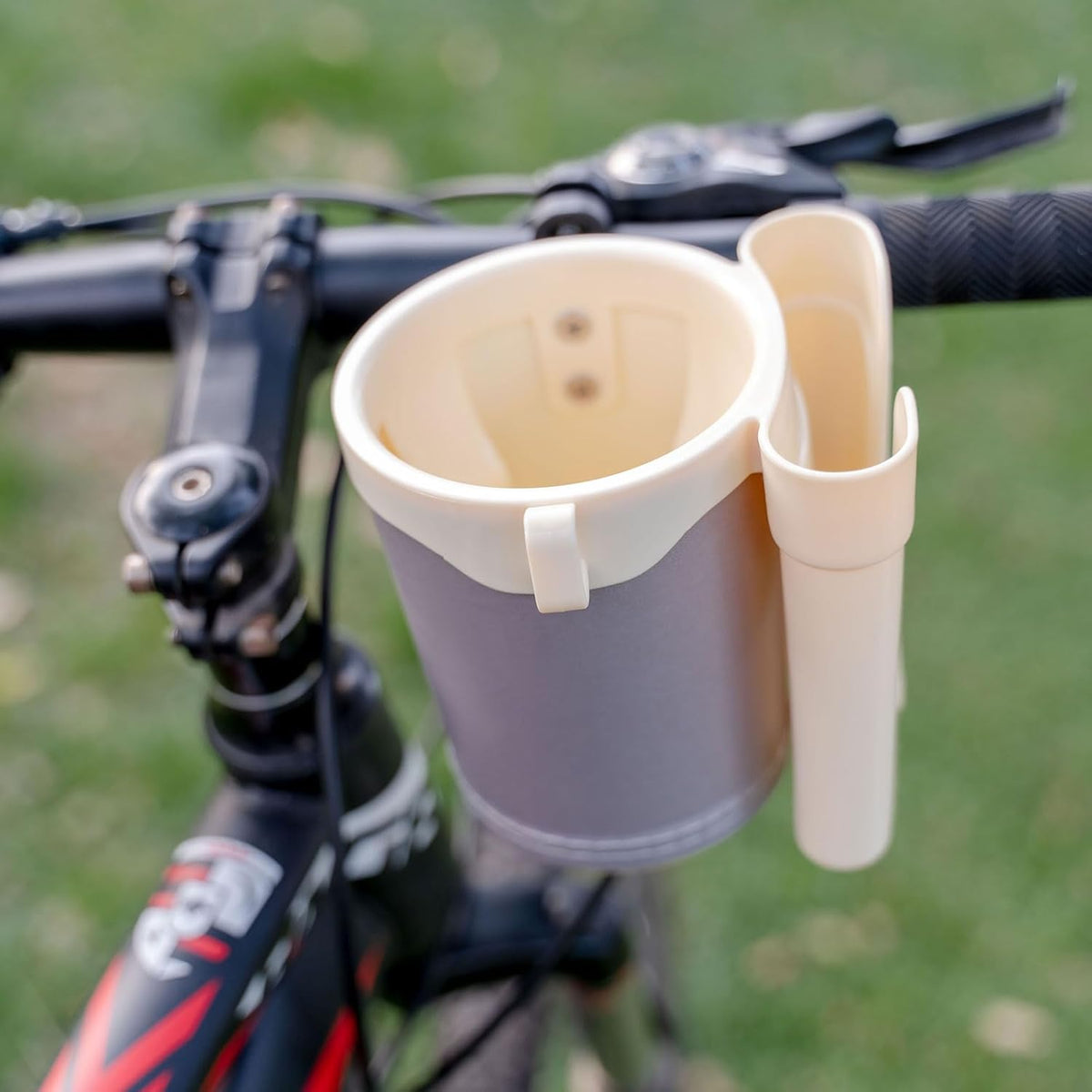 Bike Cup Holder Handlebar Cruiser with Cell Phone Holder Key Holder for Bicycle Motorcycle Scooter Boat Silver