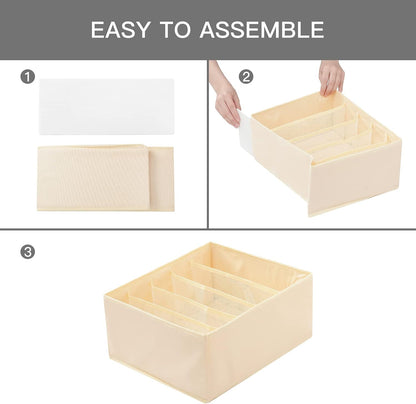 Pants Jeans Organizer for Closet, 4 Pack Drawer Organizers for Clothing, 5 Grids Wardrobe Clothes Storage for Deep Drawer, T-Shirts, Legging, Short