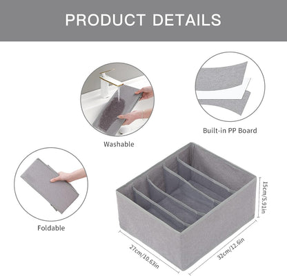 Pants Jeans Organizer for Closet, 4 Pack Drawer Organizers for Clothing, 5 Grids Wardrobe Clothes Storage for Deep Drawer, T-Shirts, Legging, Short