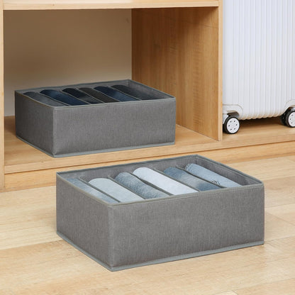 Pants Jeans Organizer for Closet, 4 Pack Drawer Organizers for Clothing, 5 Grids Wardrobe Clothes Storage for Deep Drawer, T-Shirts, Legging, Short