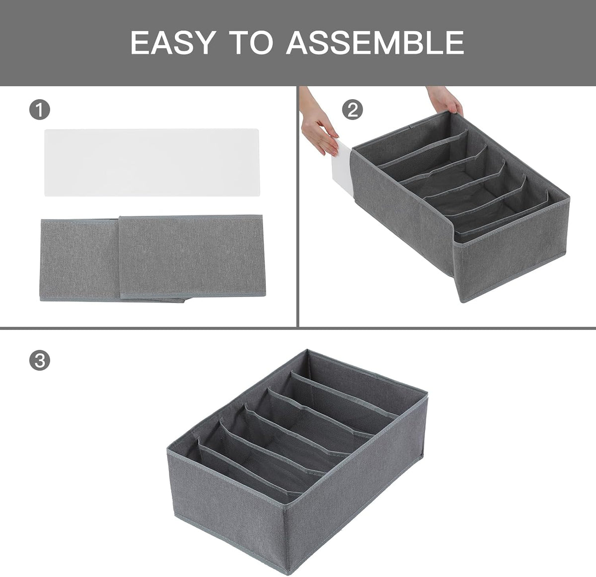 Pants Jeans Organizer for Closet, 4 Pack Drawer Organizers for Clothing, 5 Grids Wardrobe Clothes Storage for Deep Drawer, T-Shirts, Legging, Short