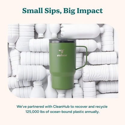 24 oz Hot1 Vacuum Insulated Mug for Hot Tea, Coffee and Other Hot Drinks - With Flo-Motion Lid and Handle, Single-Serve and Cupholder Friendly, Keeps Drinks Hot for up to 8 Hrs, Java