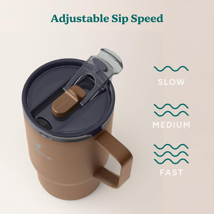 24 oz Hot1 Vacuum Insulated Mug for Hot Tea, Coffee and Other Hot Drinks - With Flo-Motion Lid and Handle, Single-Serve and Cupholder Friendly, Keeps Drinks Hot for up to 8 Hrs, Java