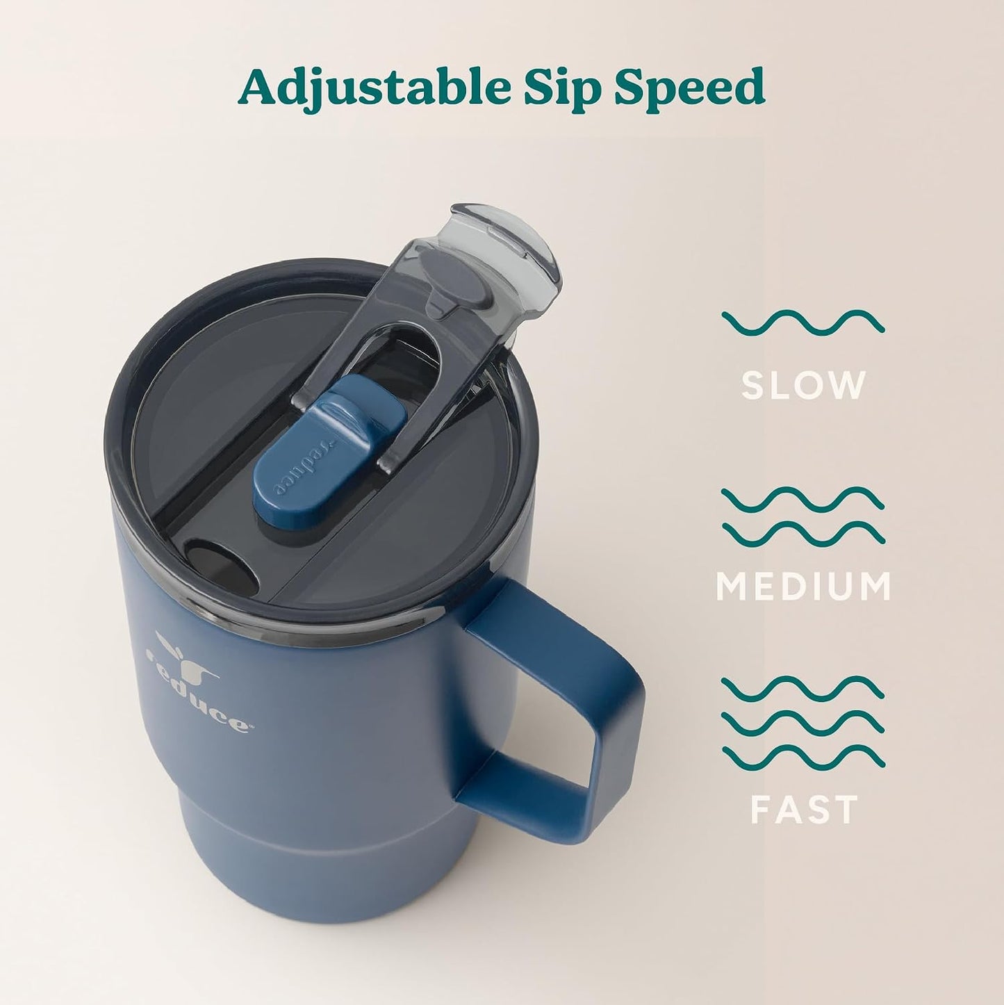 24 oz Hot1 Vacuum Insulated Mug for Hot Tea, Coffee and Other Hot Drinks - With Flo-Motion Lid and Handle, Single-Serve and Cupholder Friendly, Keeps Drinks Hot for up to 8 Hrs, Java