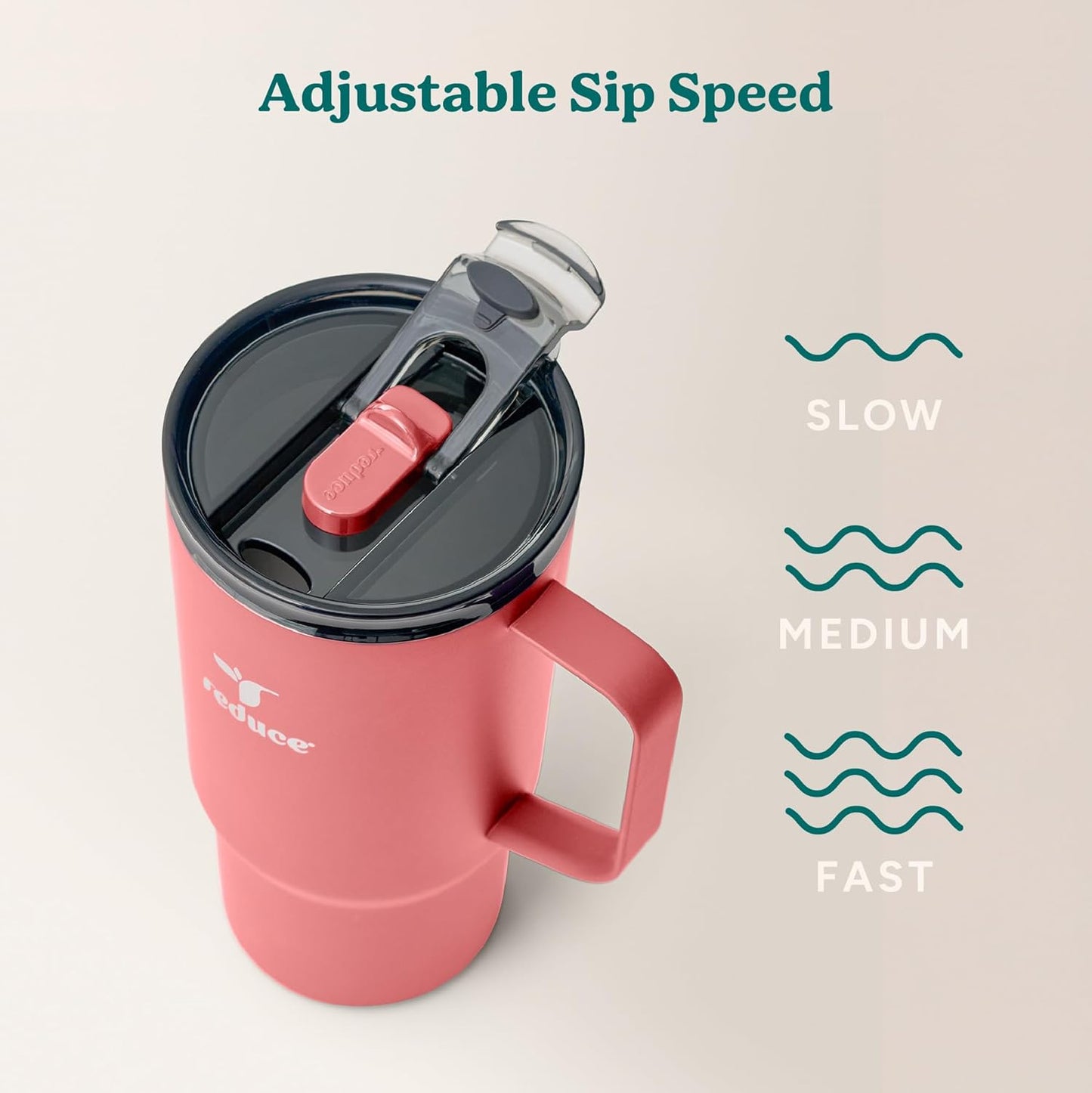 24 oz Hot1 Vacuum Insulated Mug for Hot Tea, Coffee and Other Hot Drinks - With Flo-Motion Lid and Handle, Single-Serve and Cupholder Friendly, Keeps Drinks Hot for up to 8 Hrs, Java