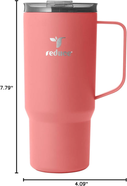 24 oz Hot1 Vacuum Insulated Mug for Hot Tea, Coffee and Other Hot Drinks - With Flo-Motion Lid and Handle, Single-Serve and Cupholder Friendly, Keeps Drinks Hot for up to 8 Hrs, Java