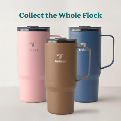 24 oz Hot1 Vacuum Insulated Mug for Hot Tea, Coffee and Other Hot Drinks - With Flo-Motion Lid and Handle, Single-Serve and Cupholder Friendly, Keeps Drinks Hot for up to 8 Hrs, Java