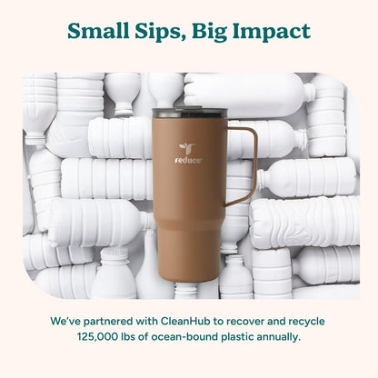24 oz Hot1 Vacuum Insulated Mug for Hot Tea, Coffee and Other Hot Drinks - With Flo-Motion Lid and Handle, Single-Serve and Cupholder Friendly, Keeps Drinks Hot for up to 8 Hrs, Java