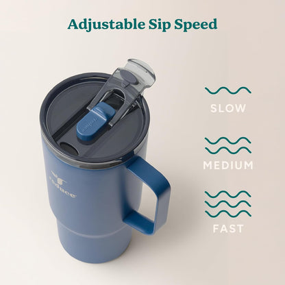 24 oz Hot1 Vacuum Insulated Mug for Hot Tea, Coffee and Other Hot Drinks - With Flo-Motion Lid and Handle, Single-Serve and Cupholder Friendly, Keeps Drinks Hot for up to 8 Hrs, Java