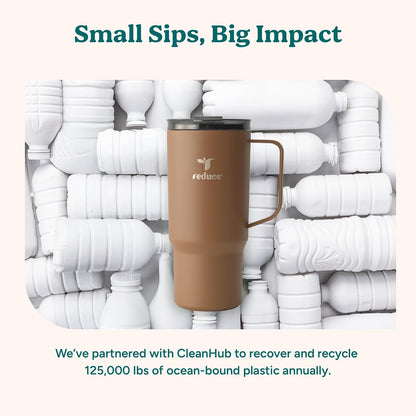 24 oz Hot1 Vacuum Insulated Mug for Hot Tea, Coffee and Other Hot Drinks - With Flo-Motion Lid and Handle, Single-Serve and Cupholder Friendly, Keeps Drinks Hot for up to 8 Hrs, Java