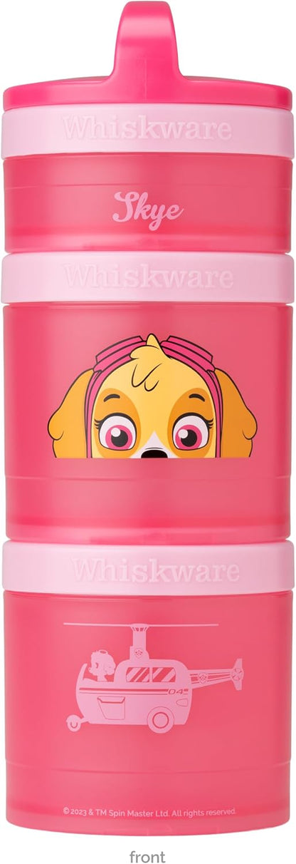 Paw Patrol Stackable Snack Containers for Babies, Kids. and Toddlers, 3 Stackable Snack Cups for School and Travel, Backpack and Cupholder Friendly, Skye