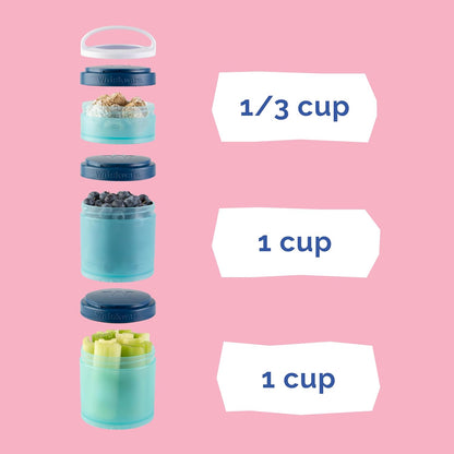 Paw Patrol Stackable Snack Containers for Babies, Kids. and Toddlers, 3 Stackable Snack Cups for School and Travel, Backpack and Cupholder Friendly, Skye