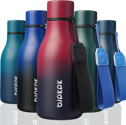 18oz Insulated Water Bottle, Stainless Steel Bottle with Carry Strap | Keep Cold & Hot Vacuum Insulation, Leak-Proof BPA-Free Design, Slim Bottle Fits Most Cup Holders for Gym, Office & Travel - Colors B