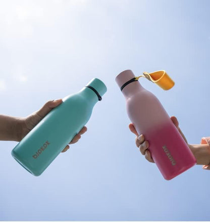 18oz Insulated Water Bottle, Stainless Steel Bottle with Carry Strap | Keep Cold & Hot Vacuum Insulation, Leak-Proof BPA-Free Design, Slim Bottle Fits Most Cup Holders for Gym, Office & Travel - Colors B