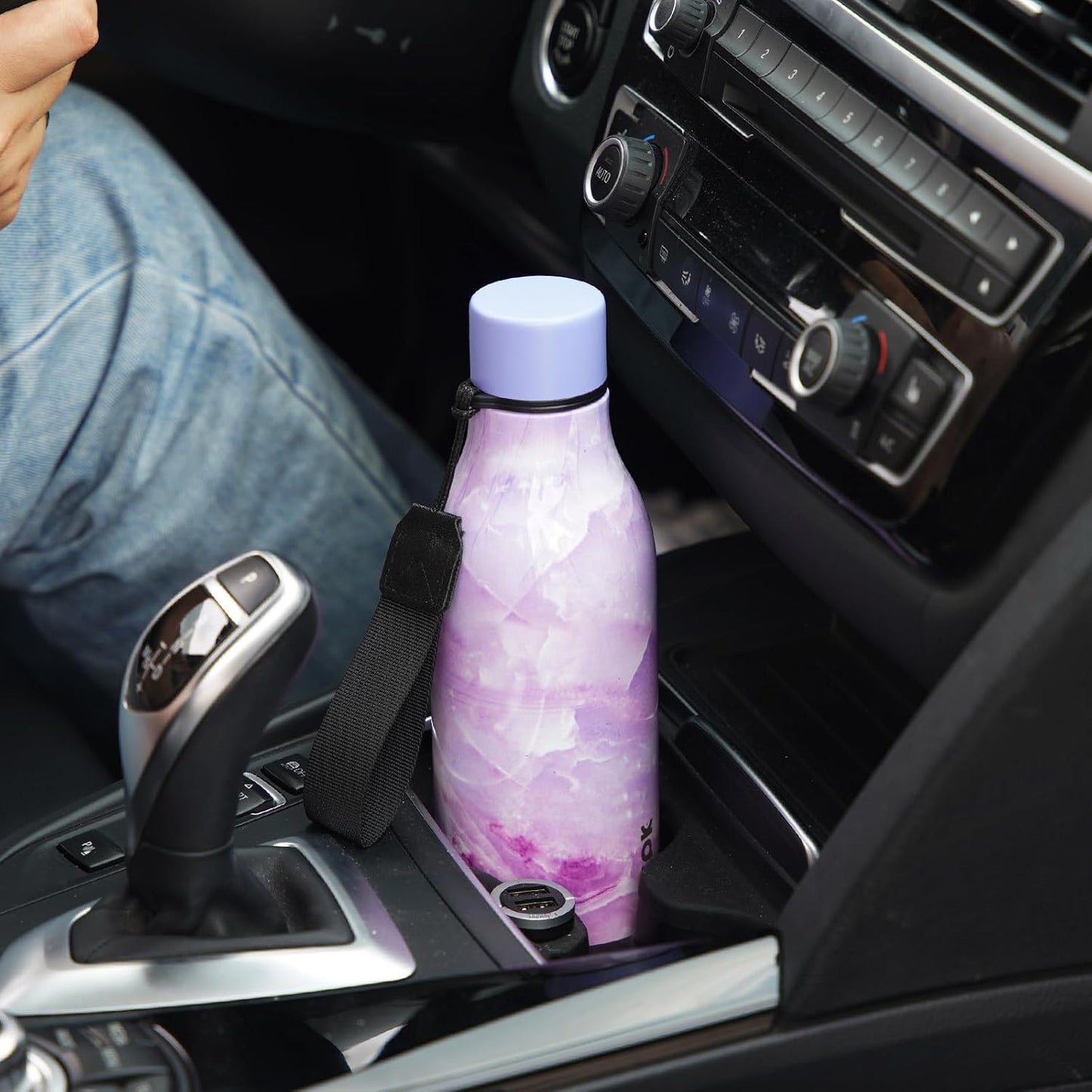 18oz Insulated Water Bottle, Stainless Steel Bottle with Carry Strap | Keep Cold & Hot Vacuum Insulation, Leak-Proof BPA-Free Design, Slim Bottle Fits Most Cup Holders for Gym, Office & Travel - Colors B