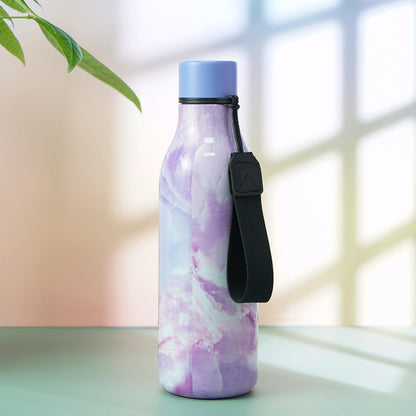 18oz Insulated Water Bottle, Stainless Steel Bottle with Carry Strap | Keep Cold & Hot Vacuum Insulation, Leak-Proof BPA-Free Design, Slim Bottle Fits Most Cup Holders for Gym, Office & Travel - Colors B