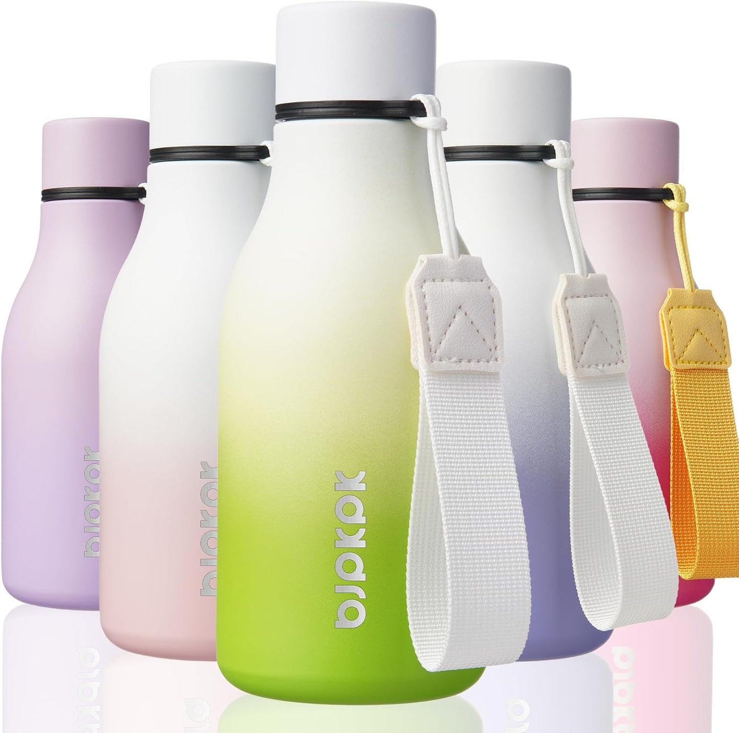 18oz Insulated Water Bottle, Stainless Steel Bottle with Carry Strap | Keep Cold & Hot Vacuum Insulation, Leak-Proof BPA-Free Design, Slim Bottle Fits Most Cup Holders for Gym, Office & Travel - Colors B