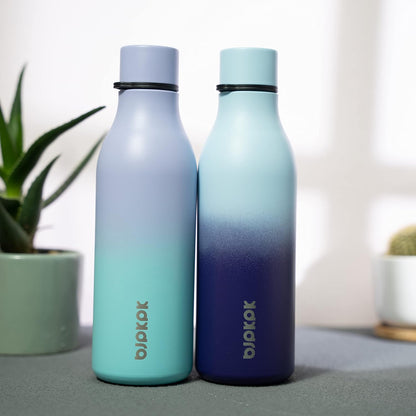 18oz Insulated Water Bottle, Stainless Steel Bottle with Carry Strap | Keep Cold & Hot Vacuum Insulation, Leak-Proof BPA-Free Design, Slim Bottle Fits Most Cup Holders for Gym, Office & Travel - Colors B