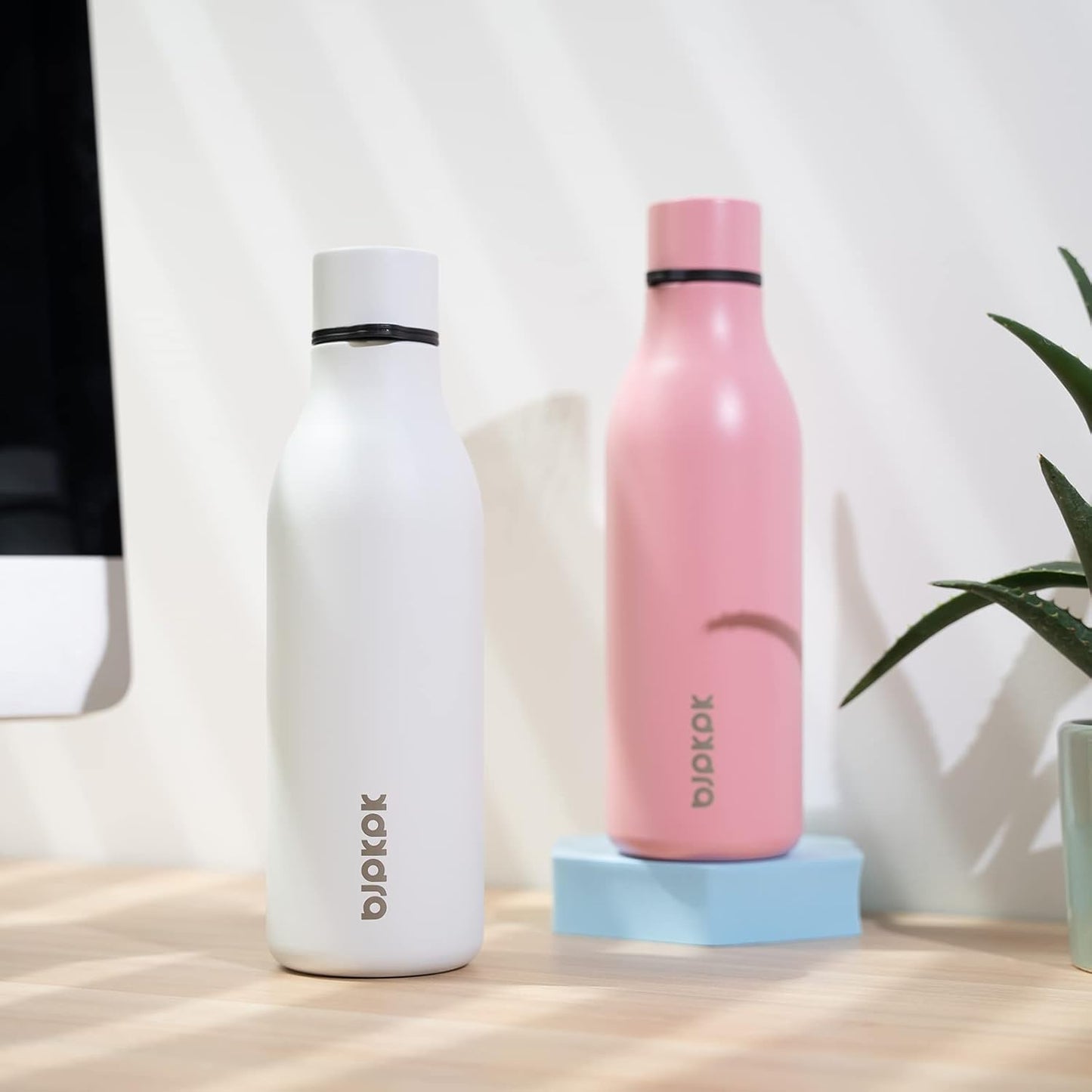 18oz Insulated Water Bottle, Stainless Steel Bottle with Carry Strap | Keep Cold & Hot Vacuum Insulation, Leak-Proof BPA-Free Design, Slim Bottle Fits Most Cup Holders for Gym, Office & Travel - Colors B