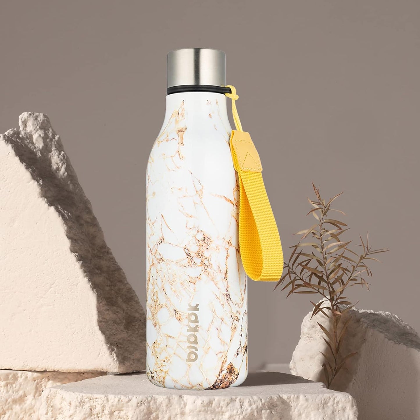 18oz Insulated Water Bottle, Stainless Steel Bottle with Carry Strap | Keep Cold & Hot Vacuum Insulation, Leak-Proof BPA-Free Design, Slim Bottle Fits Most Cup Holders for Gym, Office & Travel - Colors B