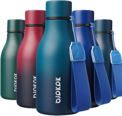 18oz Insulated Water Bottle, Stainless Steel Bottle with Carry Strap | Keep Cold & Hot Vacuum Insulation, Leak-Proof BPA-Free Design, Slim Bottle Fits Most Cup Holders for Gym, Office & Travel - Colors B