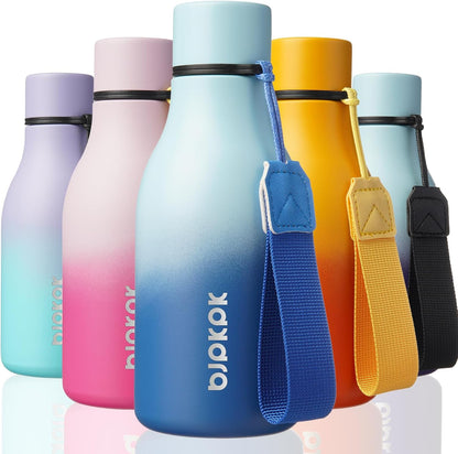 18oz Insulated Water Bottle, Stainless Steel Bottle with Carry Strap | Keep Cold & Hot Vacuum Insulation, Leak-Proof BPA-Free Design, Slim Bottle Fits Most Cup Holders for Gym, Office & Travel - Colors B