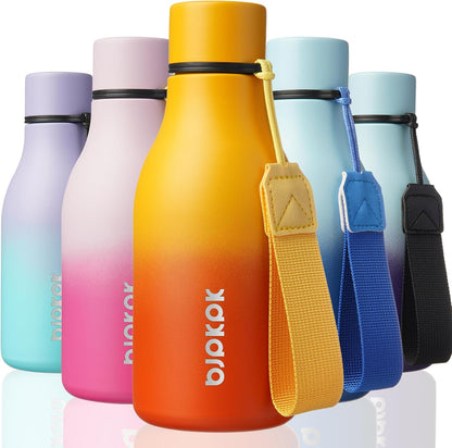 18oz Insulated Water Bottle, Stainless Steel Bottle with Carry Strap | Keep Cold & Hot Vacuum Insulation, Leak-Proof BPA-Free Design, Slim Bottle Fits Most Cup Holders for Gym, Office & Travel - Colors B