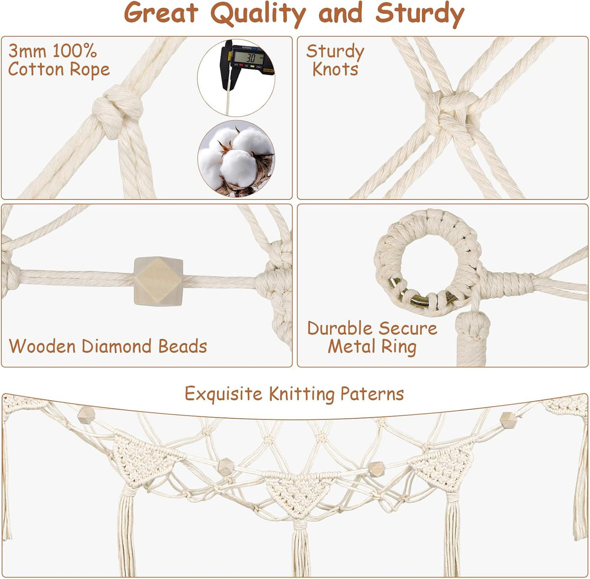 Stuffed Animal Storage Hammock Corner, 56'' Large Macrame Plushie Net,Black