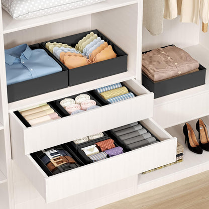 Drawer Organizer Clothes - Closet Drawer Organizer Bins for Baby Clothes Storage, Fabric Dresser Organizer for Nursery Bedroom, Foldable Small Drawer Dividers for Underwear Socks