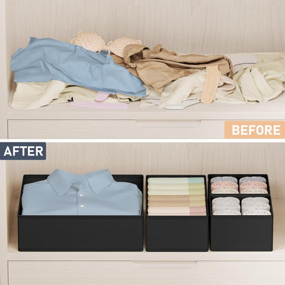 Drawer Organizer Clothes - Closet Drawer Organizer Bins for Baby Clothes Storage, Fabric Dresser Organizer for Nursery Bedroom, Foldable Small Drawer Dividers for Underwear Socks