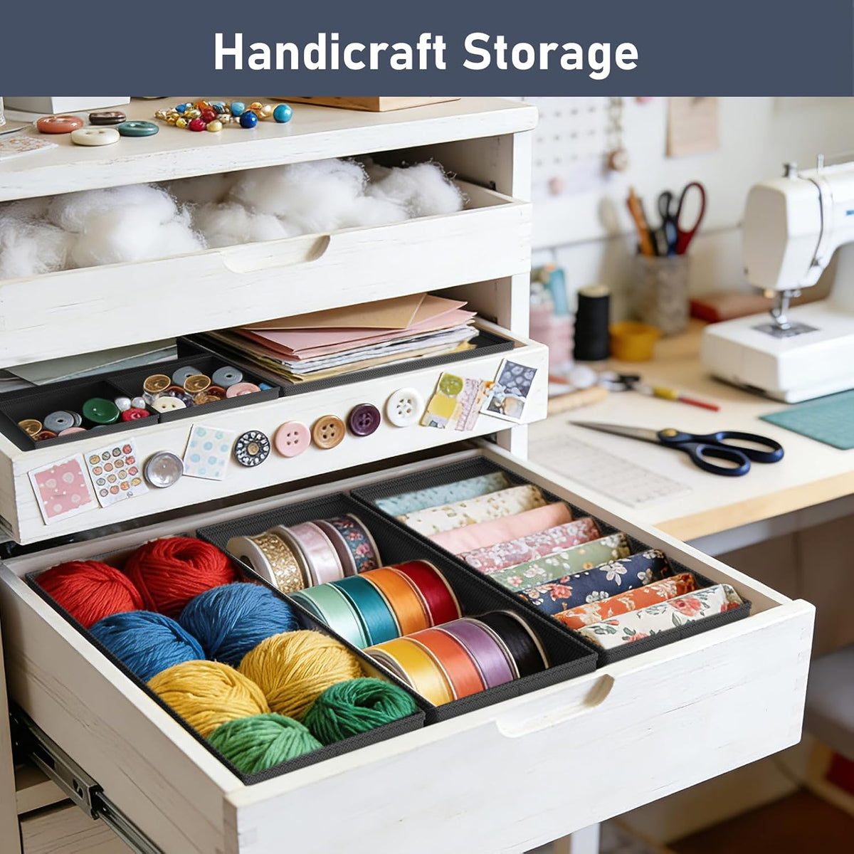 Drawer Organizer Clothes - Closet Drawer Organizer Bins for Baby Clothes Storage, Fabric Dresser Organizer for Nursery Bedroom, Foldable Small Drawer Dividers for Underwear Socks