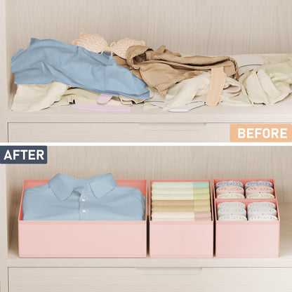 Drawer Organizer Clothes - Closet Drawer Organizer Bins for Baby Clothes Storage, Fabric Dresser Organizer for Nursery Bedroom, Foldable Small Drawer Dividers for Underwear Socks