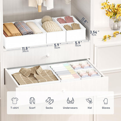 Drawer Organizer Clothes - Closet Drawer Organizer Bins for Baby Clothes Storage, Fabric Dresser Organizer for Nursery Bedroom, Foldable Small Drawer Dividers for Underwear Socks