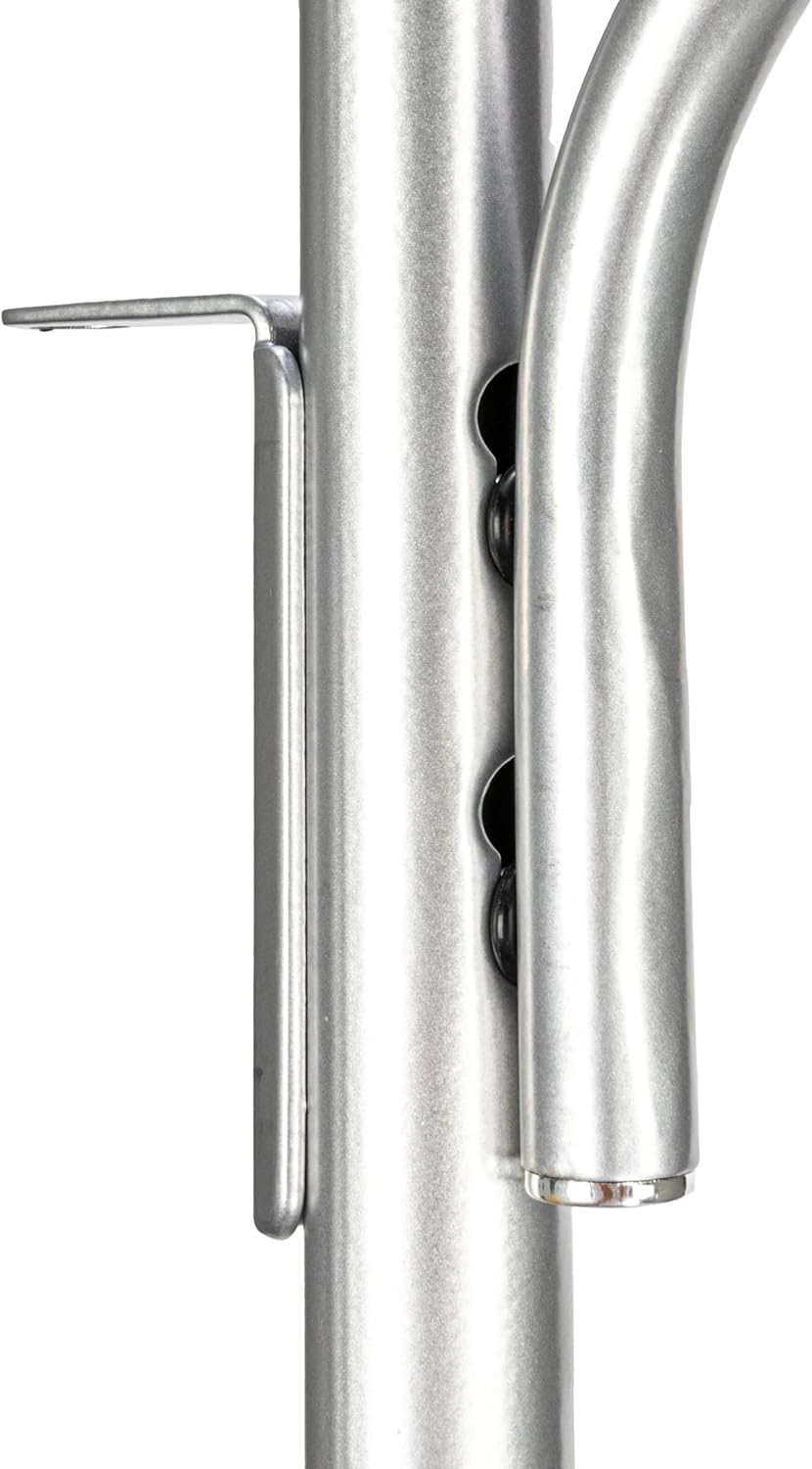 Hinge‑IT Clutterbuster Family Towel Bar with 4 Swiveling Bars for Over‑Door Organizer, Silver