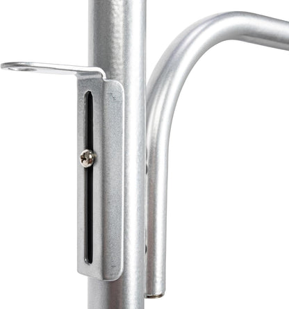 Hinge‑IT Clutterbuster Family Towel Bar with 4 Swiveling Bars for Over‑Door Organizer, Silver