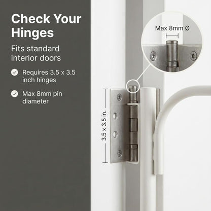 Hinge‑IT Clutterbuster Family Towel Bar with 4 Swiveling Bars for Over‑Door Organizer, Silver