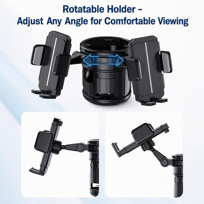 3-in-1 Stroller Cup Phone Holder Attachment, ,Cup Holder with Adjustment Phone Mount,Fit for Bike,Rollator,Stroller,Scooter,Bicycle,Black
