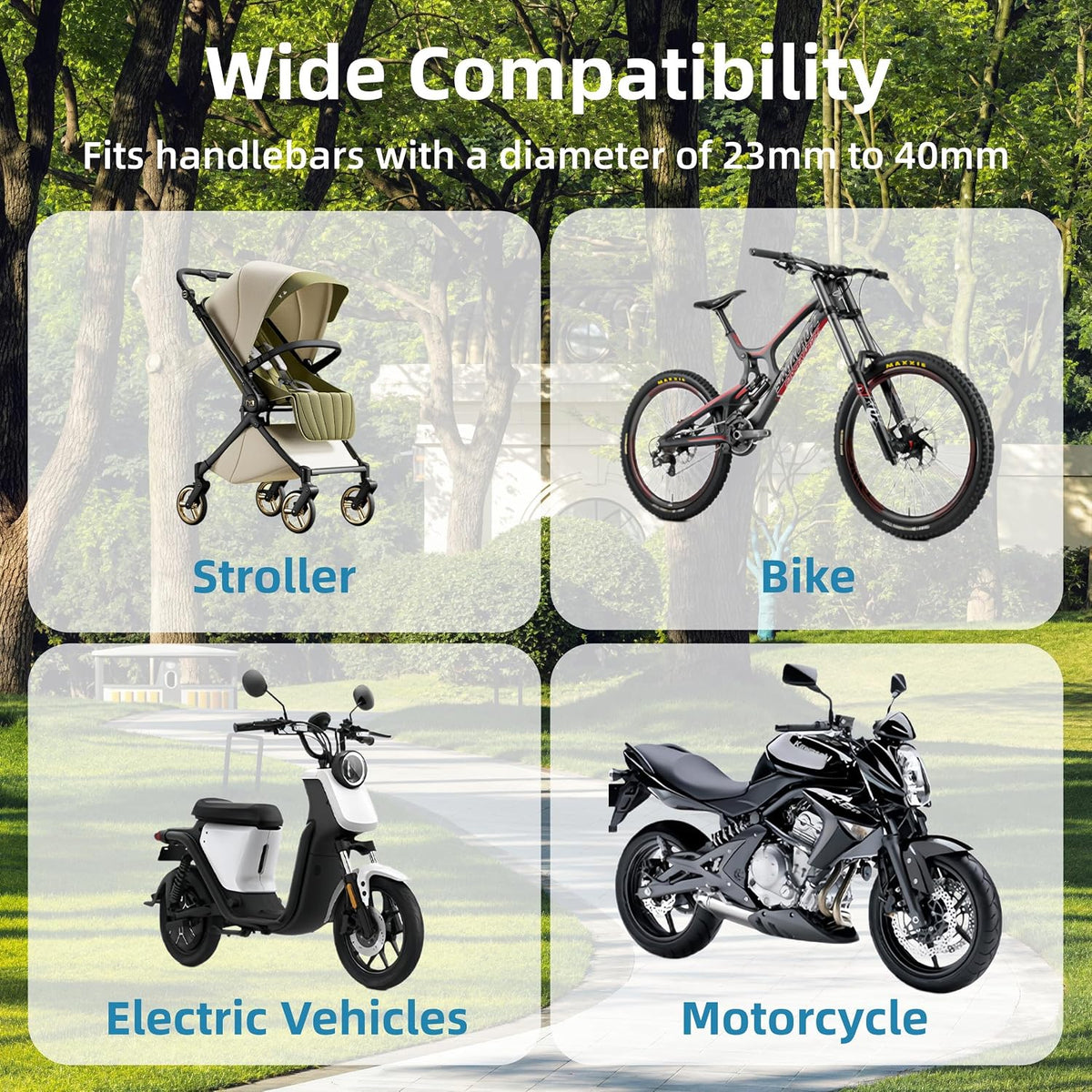 3-in-1 Stroller Cup Phone Holder Attachment, ,Cup Holder with Adjustment Phone Mount,Fit for Bike,Rollator,Stroller,Scooter,Bicycle,Black