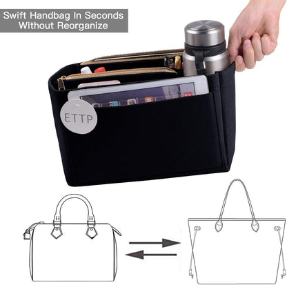 Purse Organizer, Felt Bag Organizer Insert Purse Organizer For LV Speedy, Neverfull, Tote, Handbag,Shaper 5 Sizes