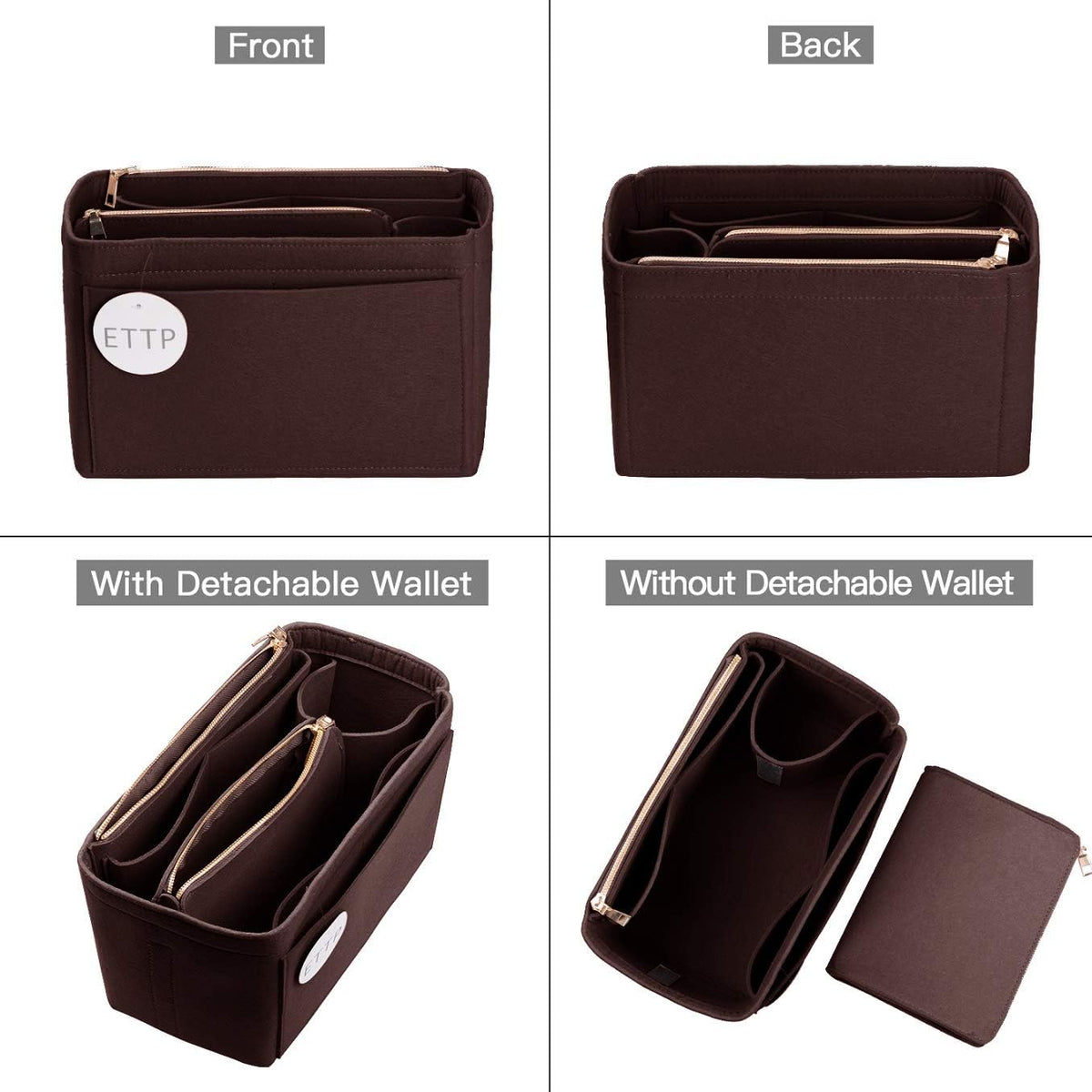 Purse Organizer, Felt Bag Organizer Insert Purse Organizer For LV Speedy, Neverfull, Tote, Handbag,Shaper 5 Sizes