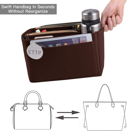 Purse Organizer, Felt Bag Organizer Insert Purse Organizer For LV Speedy, Neverfull, Tote, Handbag,Shaper 5 Sizes