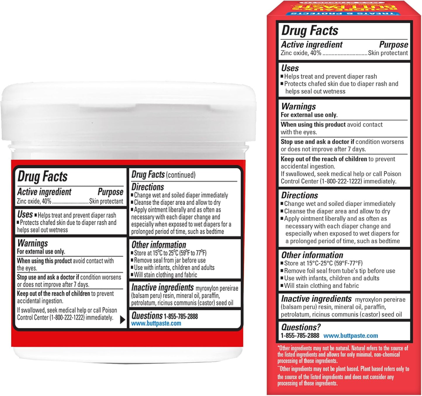 Boudreaux’s Butt Paste Max Strength Diaper Rash Cream for Baby, Ointment With Zinc Oxide, 4 oz Tubes, 3 Pack