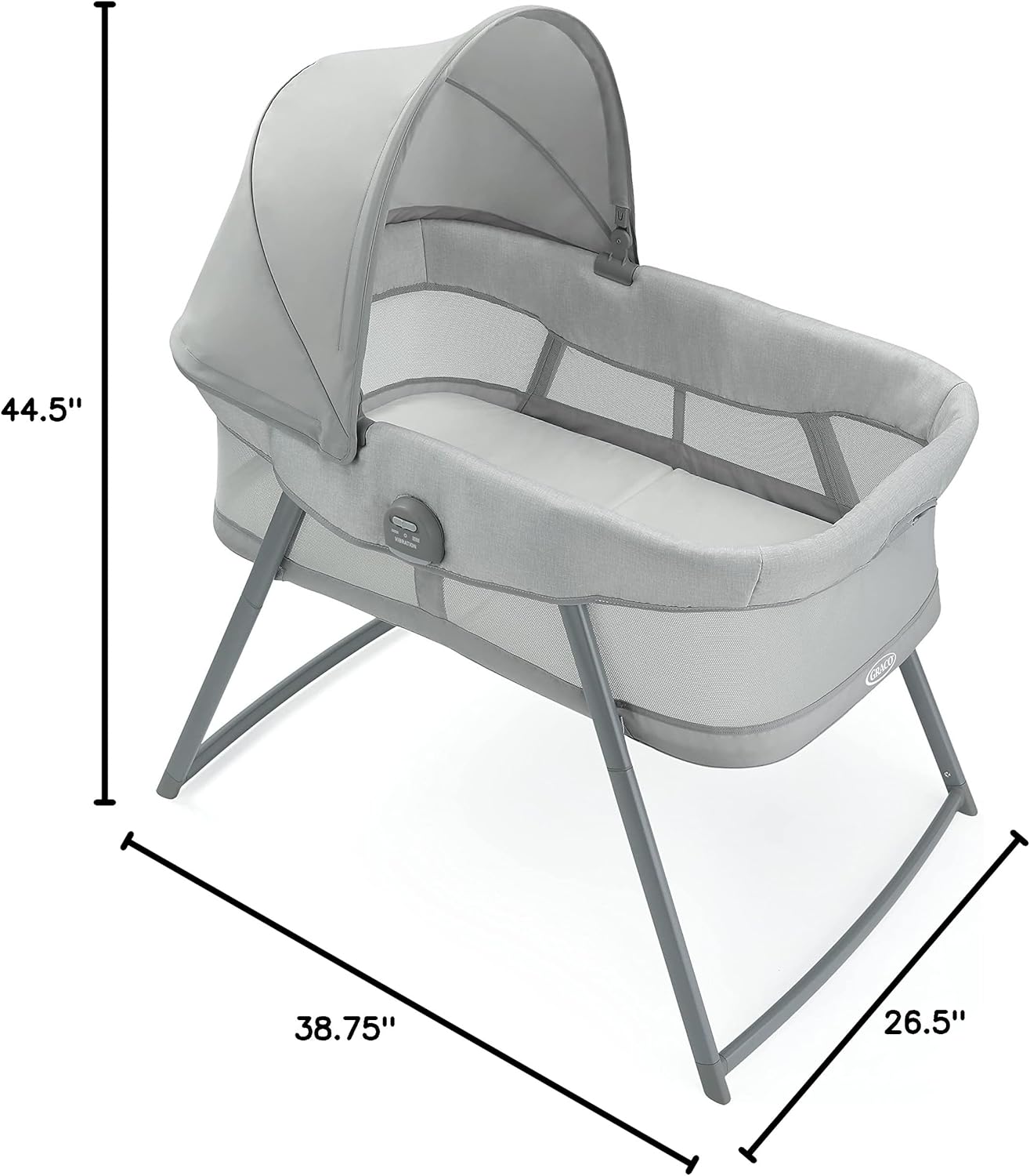 Graco® DreamMore Bedside, Newborn, Travel, Portable Bassinet for Newborn Babies to 6 Months, Willow