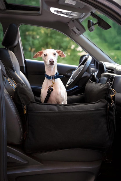 NOAH & PAW Small Dog Car Seat for Small Medium Pets with Harness Clip, 4X Safety Feature, Washable, Waterproof Dog Seat for Car, Orthopedic Foam Wrapped with Plush, Canvas Material