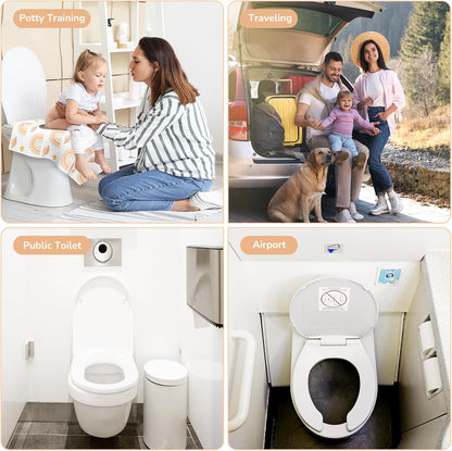 30 Pack Toilet Seat Covers Disposable, Large Waterproof Potty Covers for Toddlers, Kids, and Adults, Individually Wrapped for Travel, Toddler Potty Training for Public Restroom, Airplane, Trip