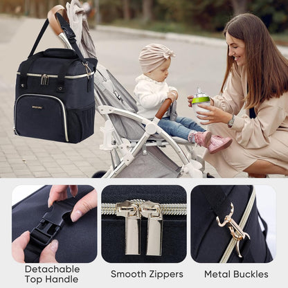 Mam Breastmilk Cooler Bag with Ice Pack for 4 Bottles - See-through Breast Pump Bag for Baby Bottles 4oz-9oz