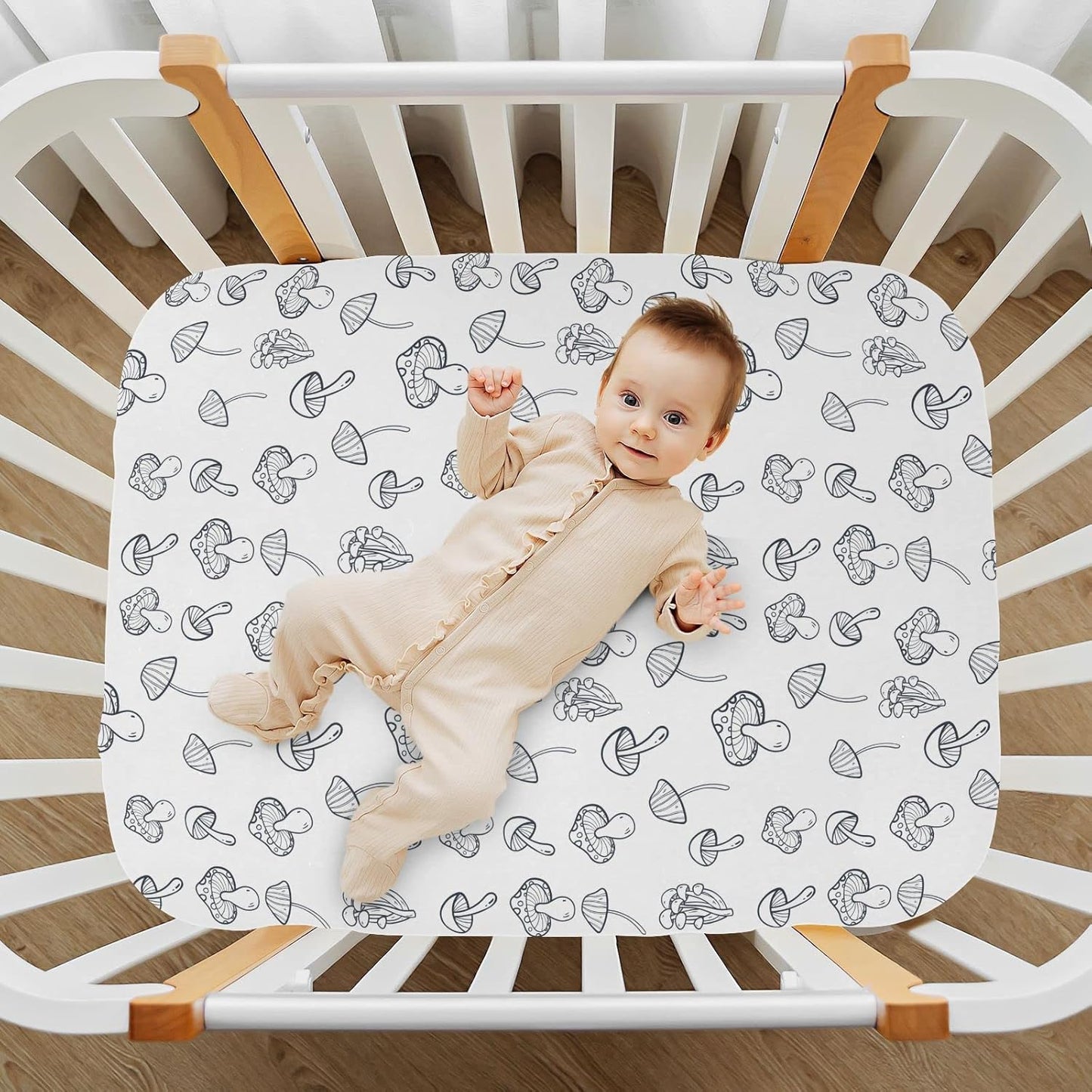 Fitted Crib Sheets Pink Checkered and Bows Stretchy Portable Playard Sheets for Baby Toddler, Breathable Soft Mini Crib Mattress 39 x 27 in for Boys and Girls